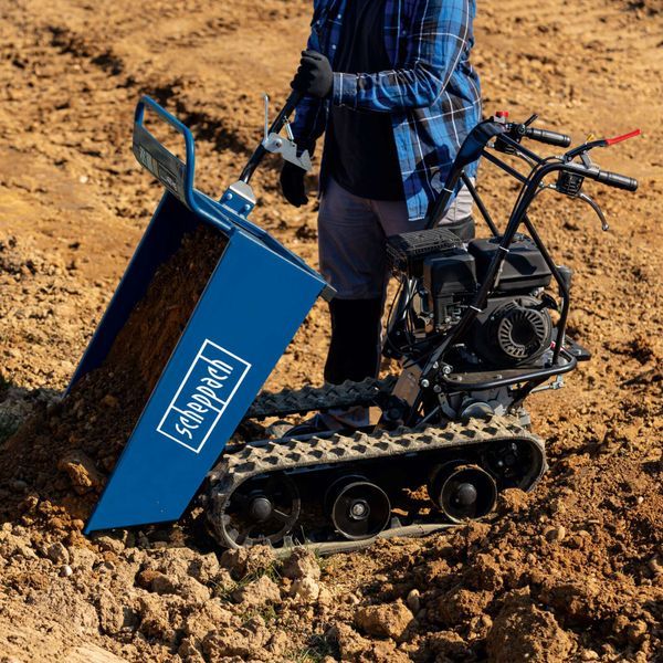 Scheppach DP4500 Dumper, 5.6hp Petrol Engine, 400kg Payload, Chain Drive Scheppach DP4500 Dumper, 5.6hp Petrol Engine, 400kg Payload, Chain Drive